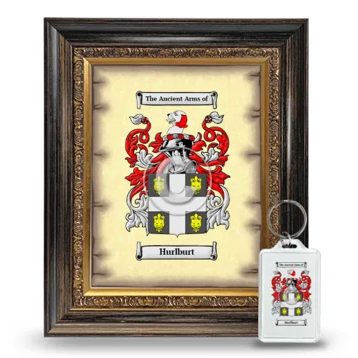 Hurlburt Framed Coat of Arms and Keychain - Heirloom