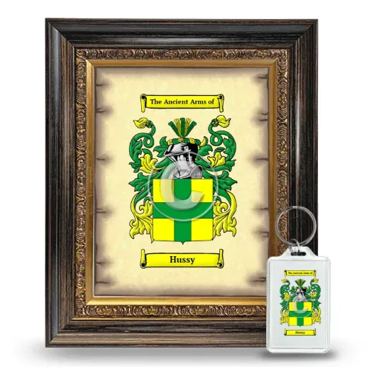 Hussy Framed Coat of Arms and Keychain - Heirloom