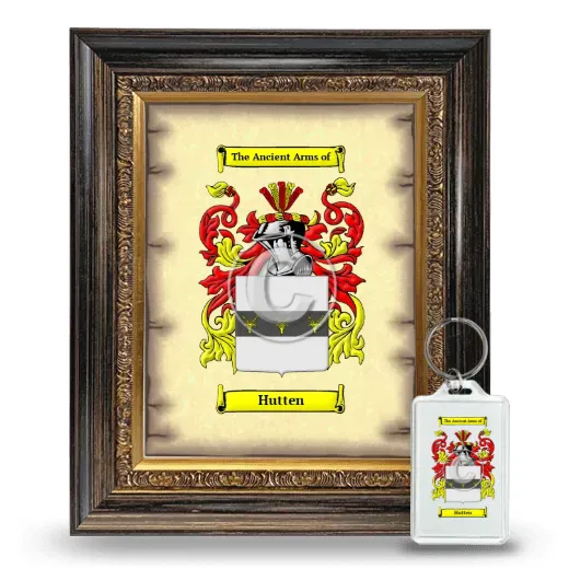 Hutten Framed Coat of Arms and Keychain - Heirloom
