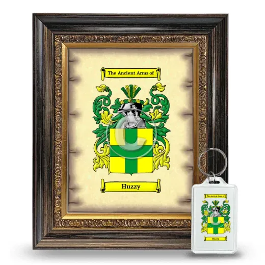 Huzzy Framed Coat of Arms and Keychain - Heirloom