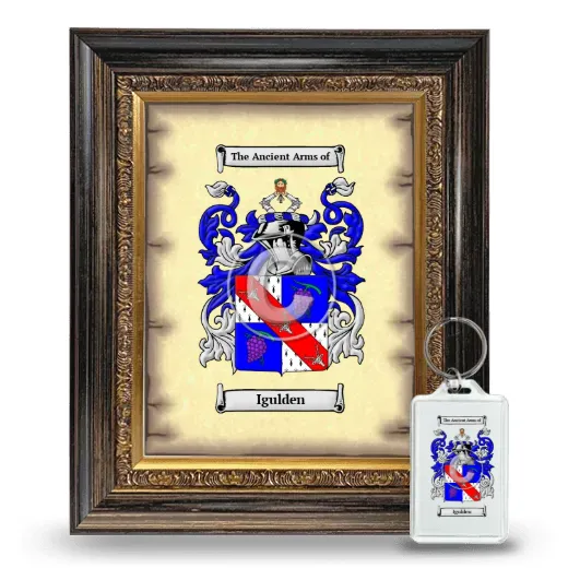 Igulden Framed Coat of Arms and Keychain - Heirloom