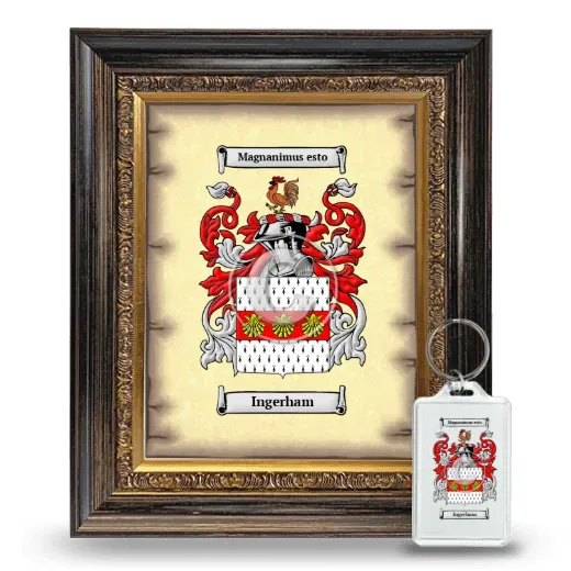 Ingerham Framed Coat of Arms and Keychain - Heirloom
