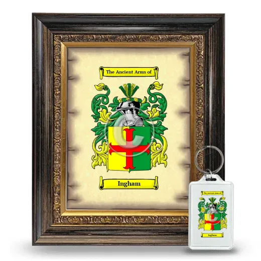 Ingham Framed Coat of Arms and Keychain - Heirloom