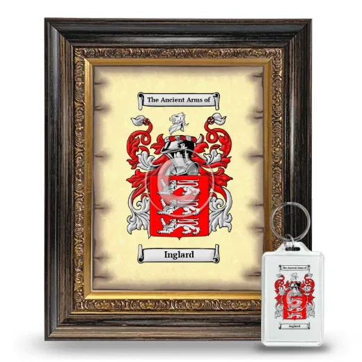 Inglard Framed Coat of Arms and Keychain - Heirloom