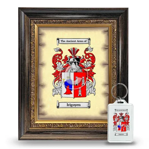 Irigoyen Framed Coat of Arms and Keychain - Heirloom