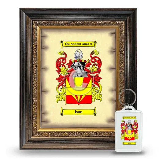 Ison Framed Coat of Arms and Keychain - Heirloom