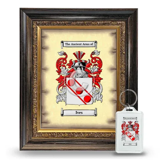 Ives Framed Coat of Arms and Keychain - Heirloom