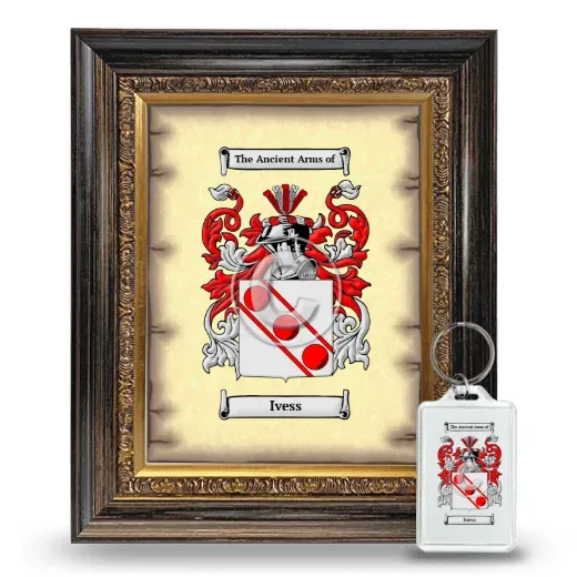 Ivess Framed Coat of Arms and Keychain - Heirloom
