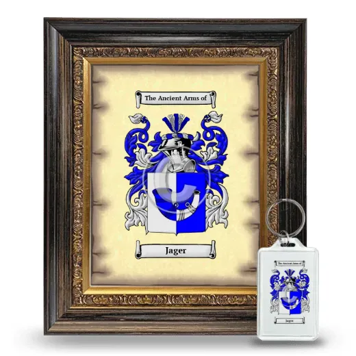 Jager Framed Coat of Arms and Keychain - Heirloom