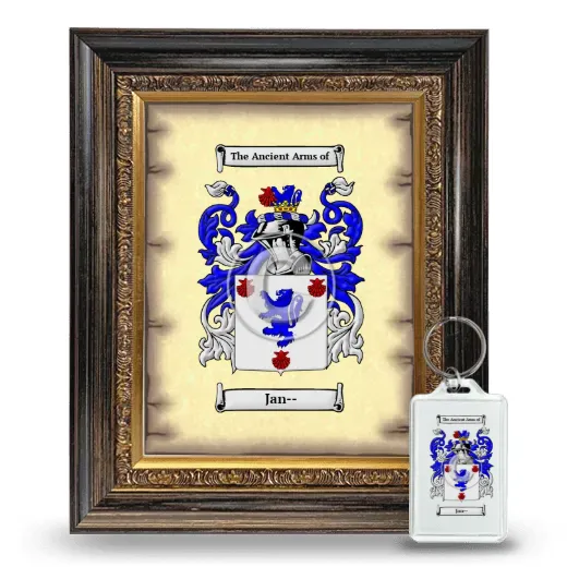 Jan-- Framed Coat of Arms and Keychain - Heirloom