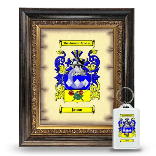 Janon Framed Coat of Arms and Keychain - Heirloom