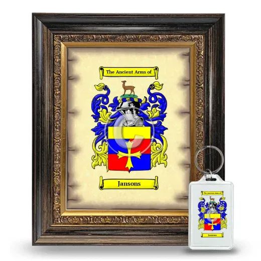 Jansons Framed Coat of Arms and Keychain - Heirloom