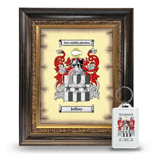Jeffrey Framed Coat of Arms and Keychain - Heirloom