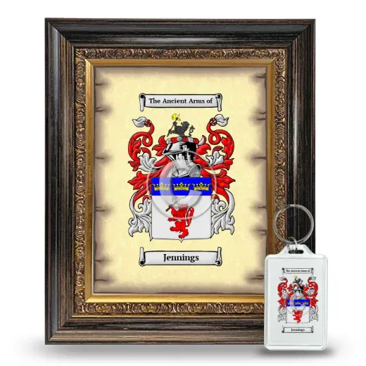 Jennings Framed Coat of Arms and Keychain - Heirloom