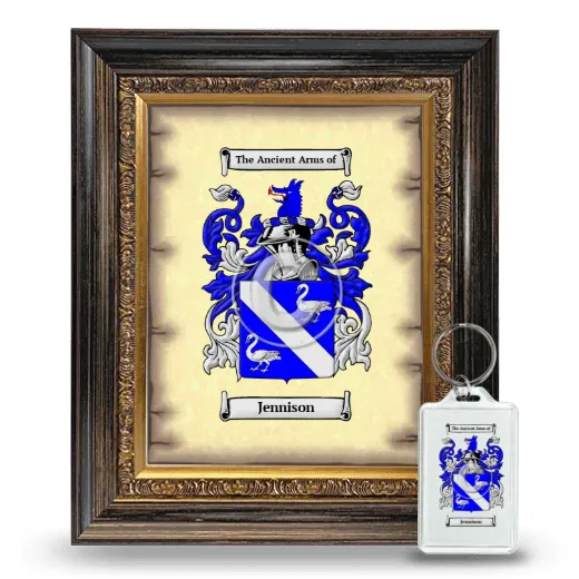 Jennison Framed Coat of Arms and Keychain - Heirloom