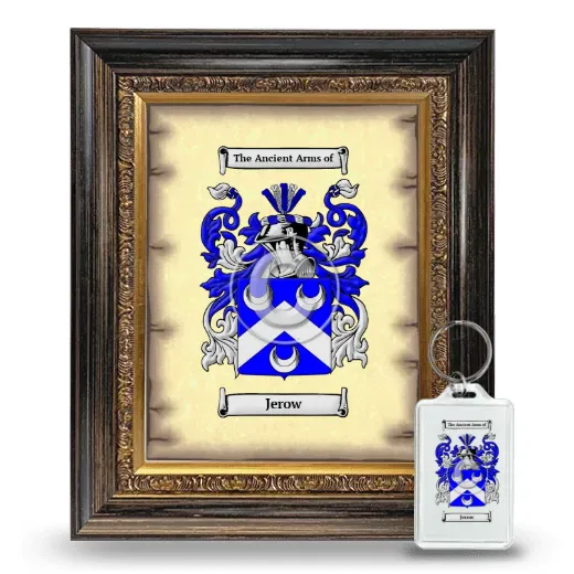 Jerow Framed Coat of Arms and Keychain - Heirloom