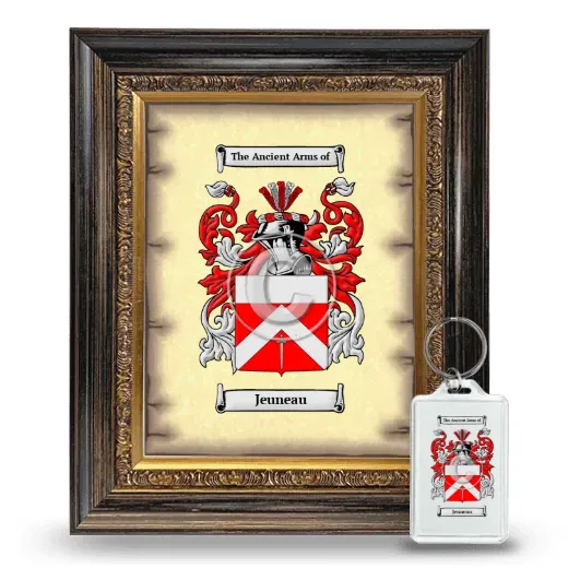 Jeuneau Framed Coat of Arms and Keychain - Heirloom