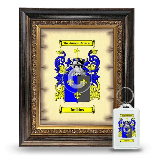 Junkins Framed Coat of Arms and Keychain - Heirloom