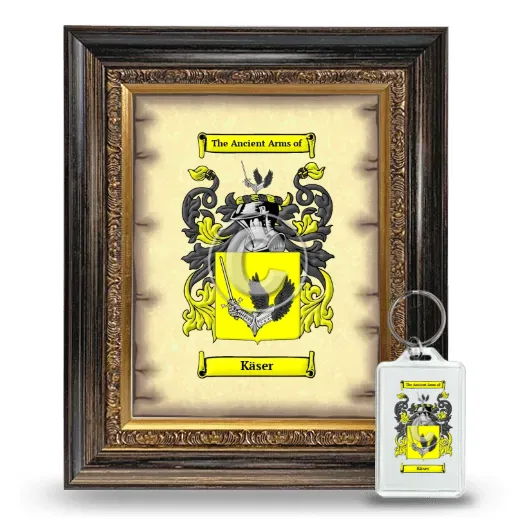 Käser Framed Coat of Arms and Keychain - Heirloom