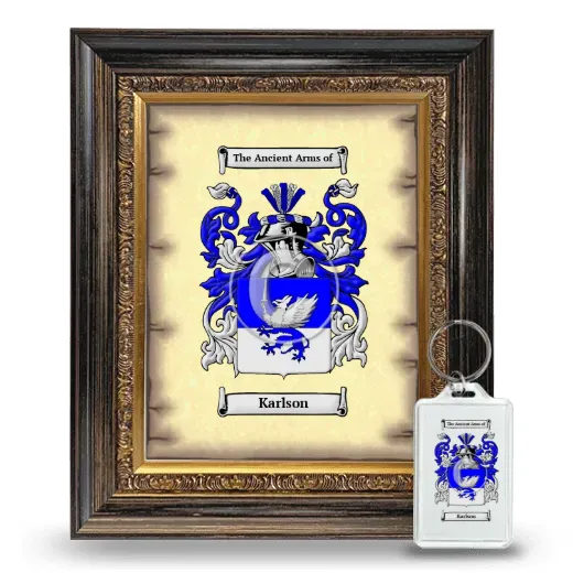 Karlson Framed Coat of Arms and Keychain - Heirloom