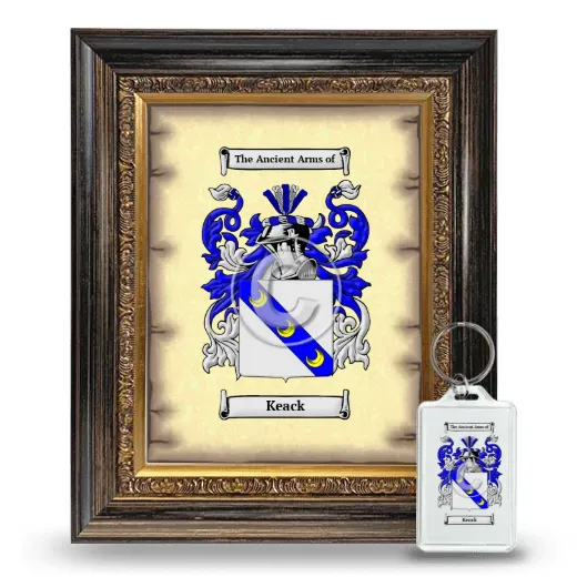 Keack Framed Coat of Arms and Keychain - Heirloom