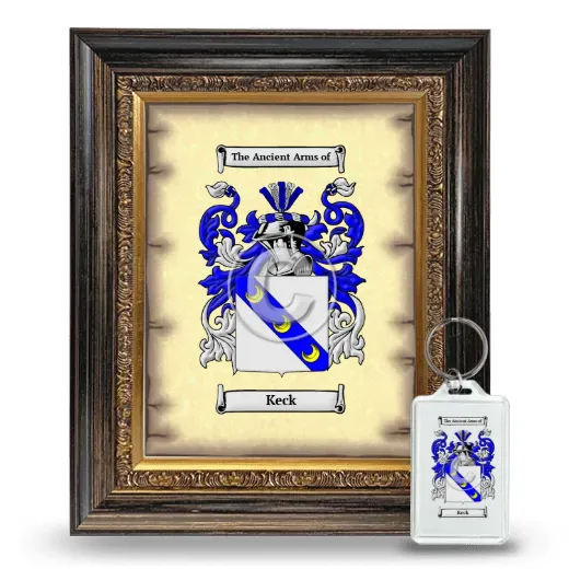 Keck Framed Coat of Arms and Keychain - Heirloom