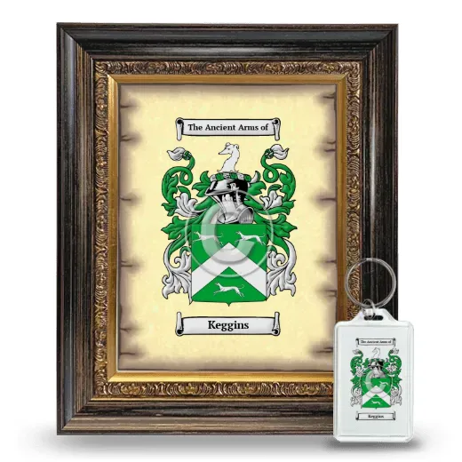 Keggins Framed Coat of Arms and Keychain - Heirloom