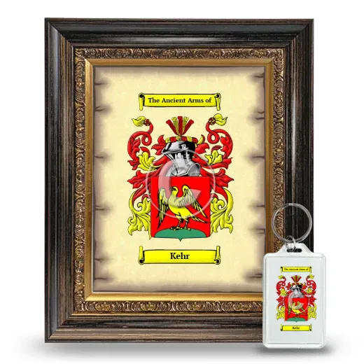 Kehr Framed Coat of Arms and Keychain - Heirloom