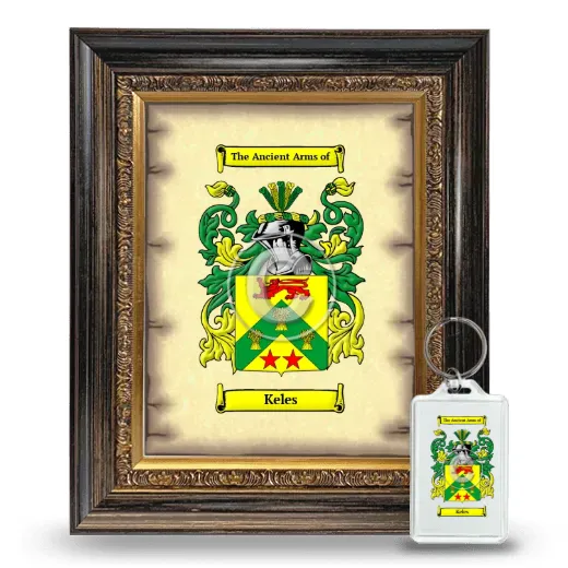 Keles Framed Coat of Arms and Keychain - Heirloom