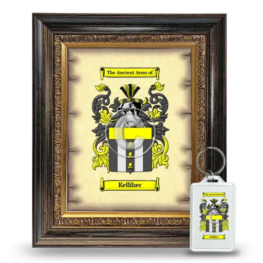 Kelliher Framed Coat of Arms and Keychain - Heirloom