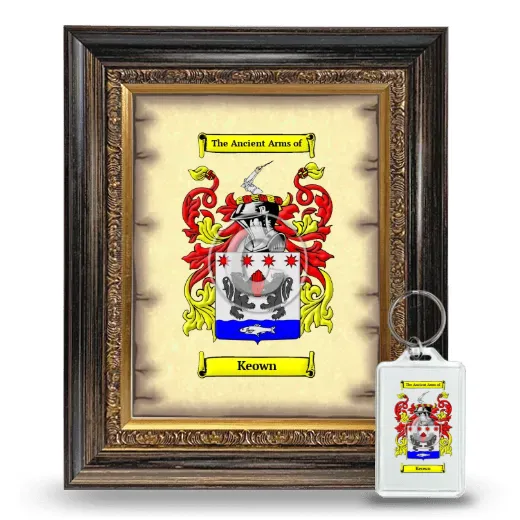 Keown Framed Coat of Arms and Keychain - Heirloom