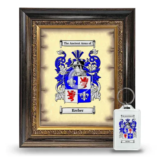 Kerber Framed Coat of Arms and Keychain - Heirloom