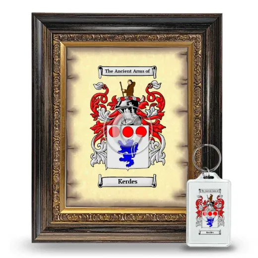 Kerdes Framed Coat of Arms and Keychain - Heirloom