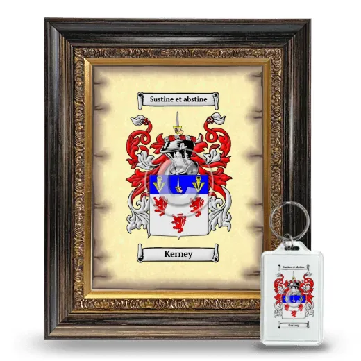 Kerney Framed Coat of Arms and Keychain - Heirloom