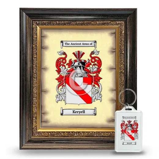 Keryell Framed Coat of Arms and Keychain - Heirloom