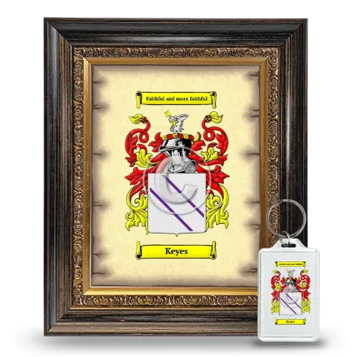 Keyes Framed Coat of Arms and Keychain - Heirloom