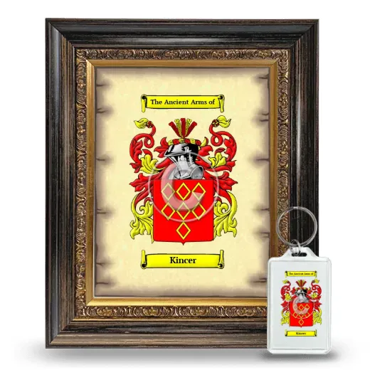 Kincer Framed Coat of Arms and Keychain - Heirloom