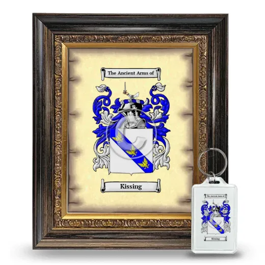 Kissing Framed Coat of Arms and Keychain - Heirloom