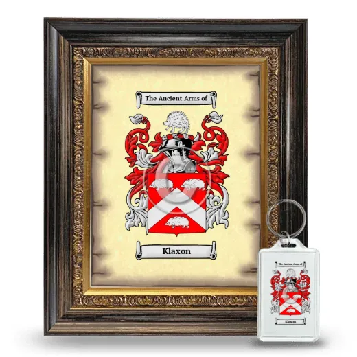 Klaxon Framed Coat of Arms and Keychain - Heirloom