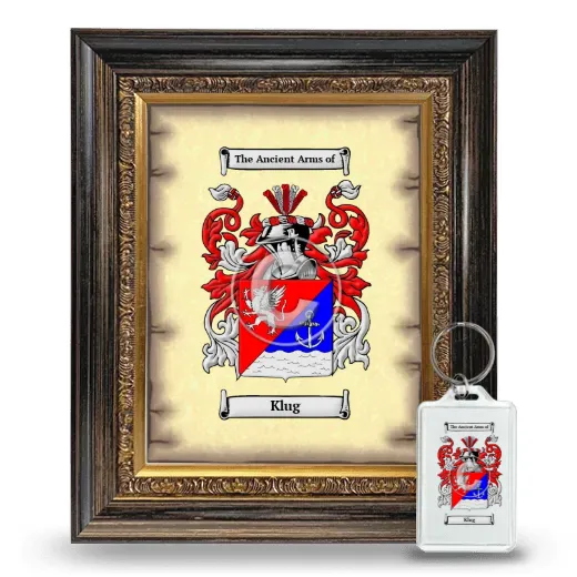 Klug Framed Coat of Arms and Keychain - Heirloom