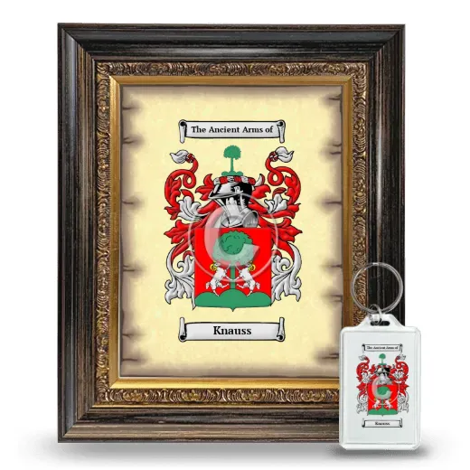 Knauss Framed Coat of Arms and Keychain - Heirloom