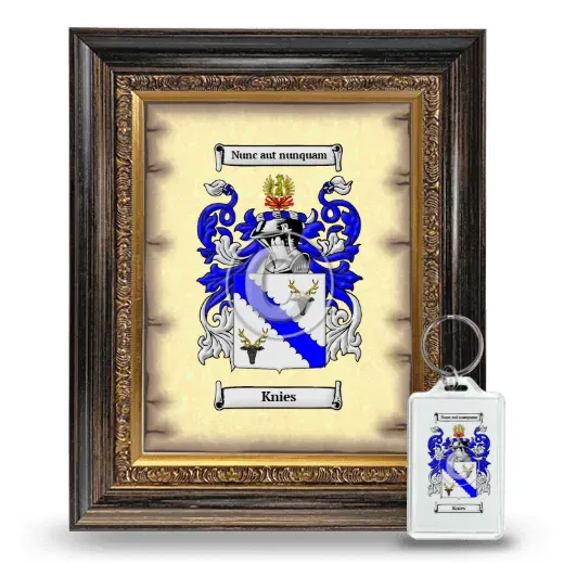 Knies Framed Coat of Arms and Keychain - Heirloom
