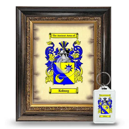 Koburg Framed Coat of Arms and Keychain - Heirloom
