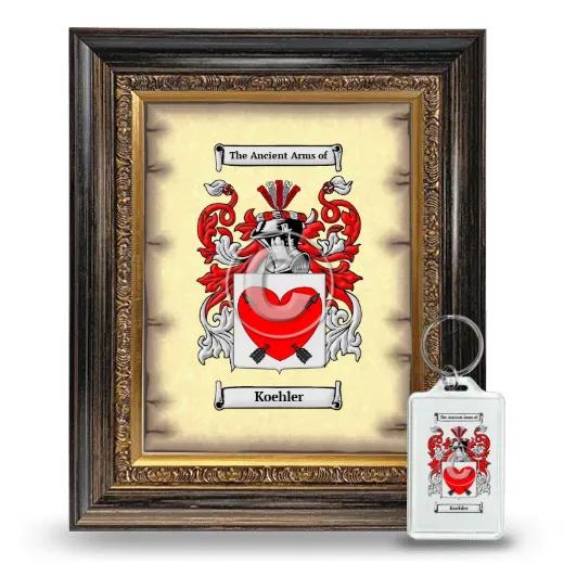 Koehler Framed Coat of Arms and Keychain - Heirloom