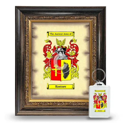 Kostner Framed Coat of Arms and Keychain - Heirloom