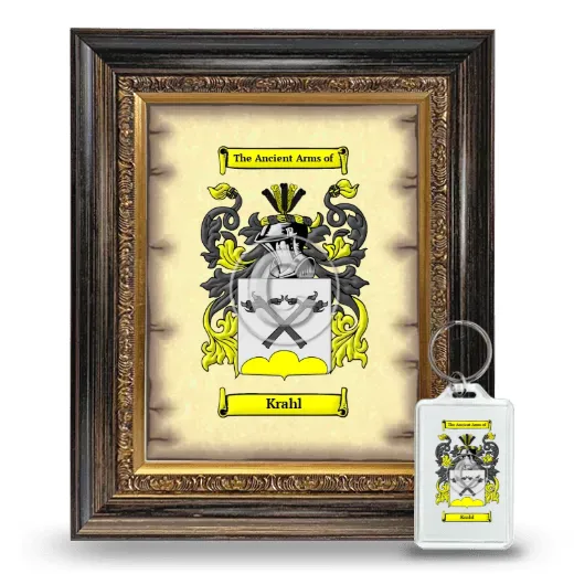 Krahl Framed Coat of Arms and Keychain - Heirloom