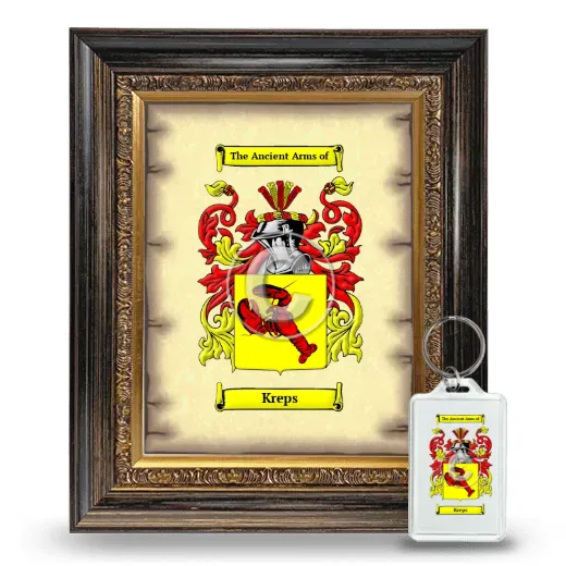 Kreps Framed Coat of Arms and Keychain - Heirloom