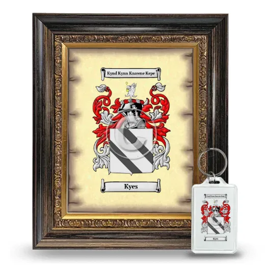Kyes Framed Coat of Arms and Keychain - Heirloom