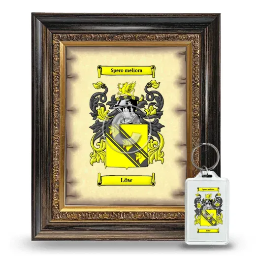 Löw Framed Coat of Arms and Keychain - Heirloom