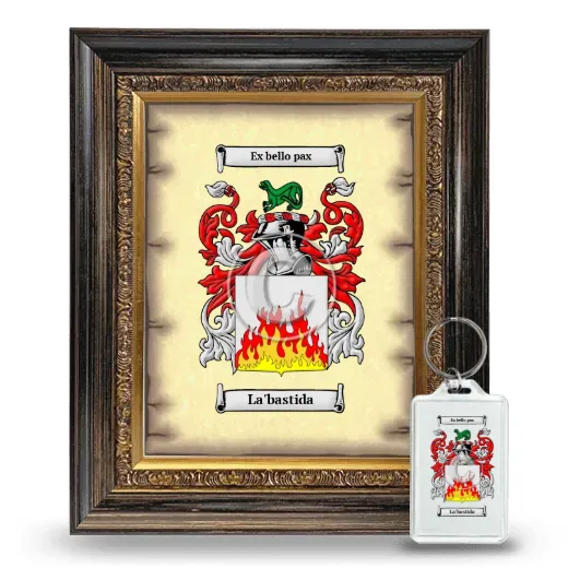 La'bastida Framed Coat of Arms and Keychain - Heirloom